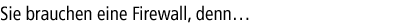 Sie brauchen eine Firewall, denn
