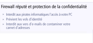 Firewall réputé + Protection de la confidentialité