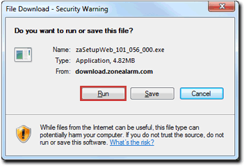 Screenshot - File Download/Run