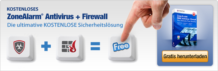 Kostenloses ZoneAlarm-Antivirus + Firewall. Die ultimative KOSTENLOSE Sicherheitslösung.