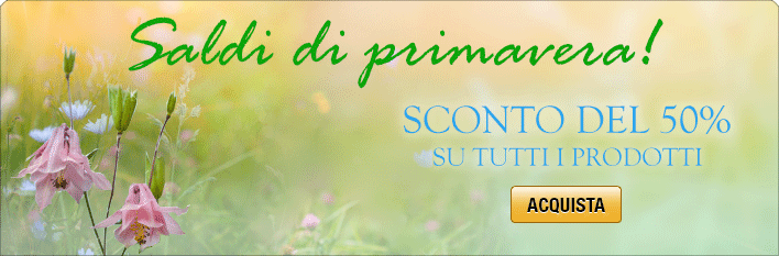 Saldi di primavera! SCONTO DEL 50%, Su tutti i prodotti