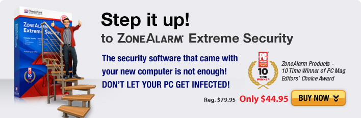 Step it up! to ZoneAlarm Extreme Security.