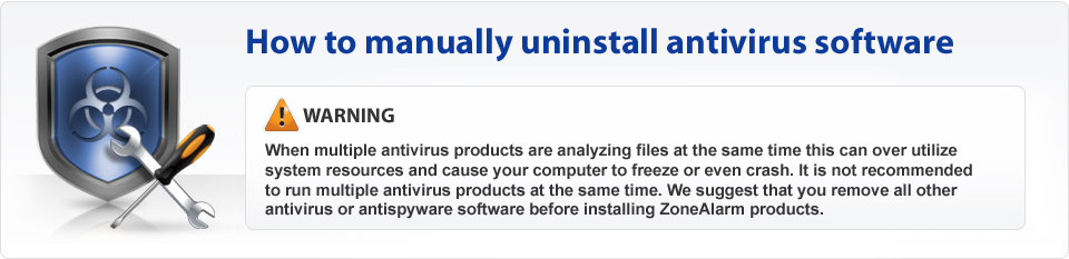 How to manually uninstall antivirus software