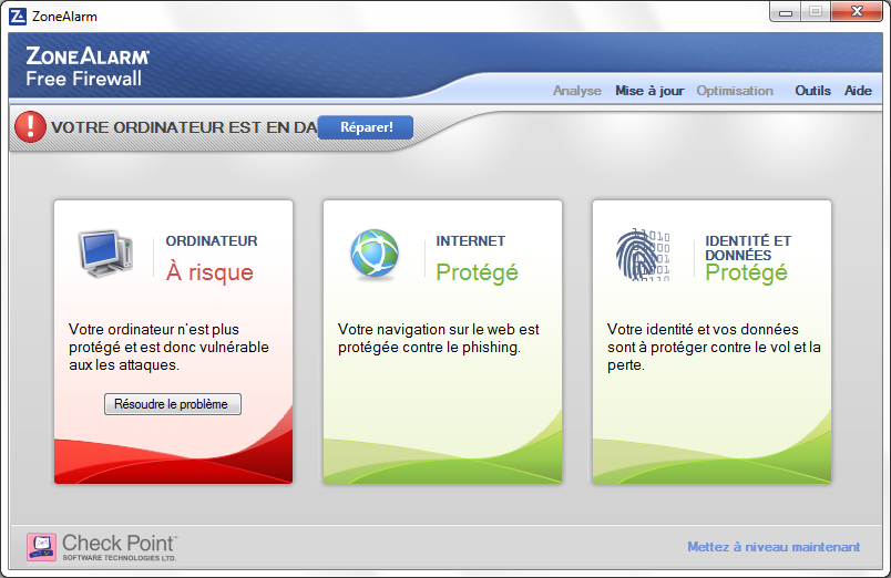 ZoneAlarm Capture d’écran