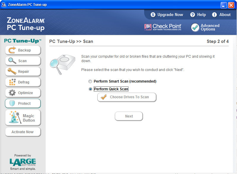 ZoneAlarm PC-Tuneup Screen Shot