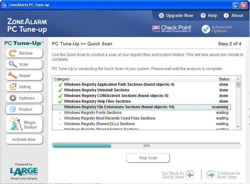 ZoneAlarm PC-Tuneup Screen Shot