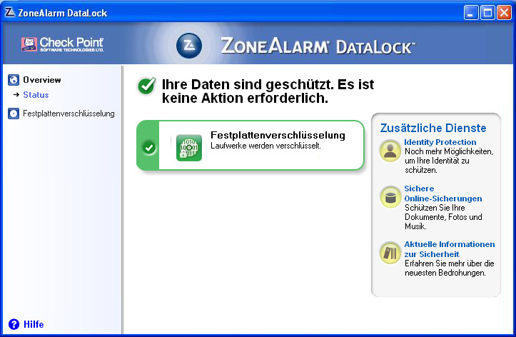 ZoneAlarm DataLockScreenshot