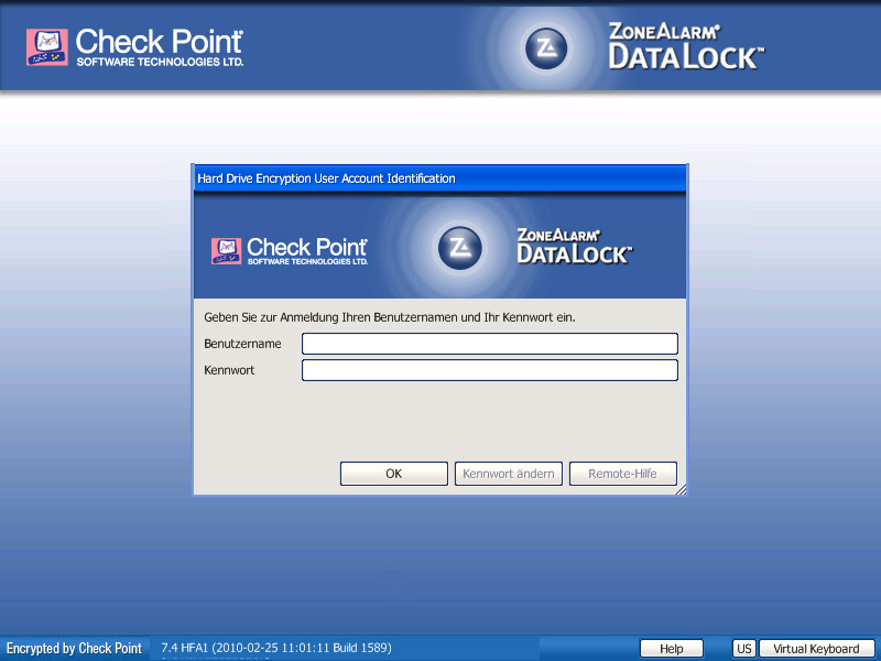 ZoneAlarm DataLockScreenshot