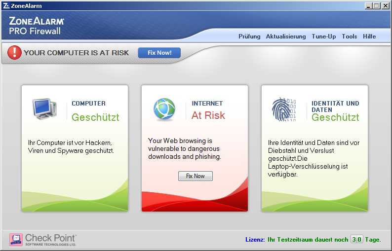 ZoneAlarm PRO Firewall Screenshot