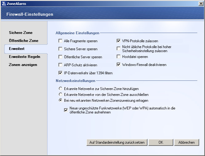 ZoneAlarm PRO Firewall Screenshot