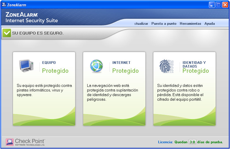 ZoneAlarm Internet Security Captura de pantalla