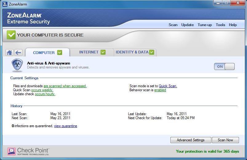 ZoneAlarm Extreme Security Screenshot
