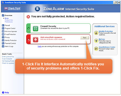 Copia schermo ZoneAlarm