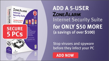 Z100G ZoneAlarm 5 User Special Offer