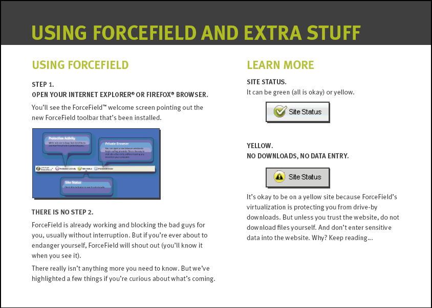 ZoneAlarm Forcefield Starter Guide
